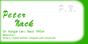 peter nack business card